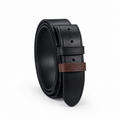 Premium Black Leather Belt with Dual Keeper Loops