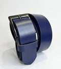 Men's Genuine Leather Belt – Navy Blue with Gunmetal Buckle