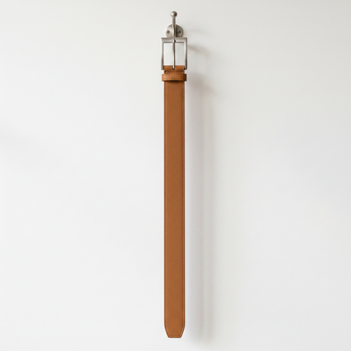 Classic Grain Leather Belt - Hanging on Metal Hook